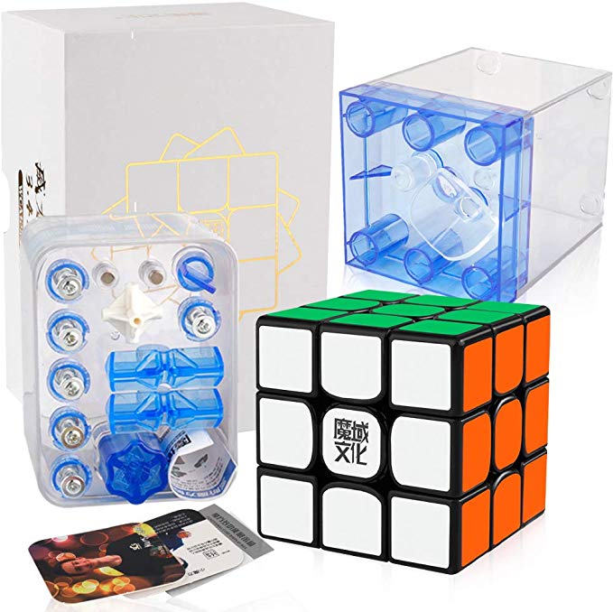 D-FantiX Moyu Weilong WR M Speed Cube 3x3 Weilong WRM Magnetic 3x3x3 Puzzle Cube Black