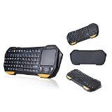 Aerb Mini Wireless Bluetooth Keyboard W Mouse Function for Android Smart TV Google HTPC IBK-18 Black