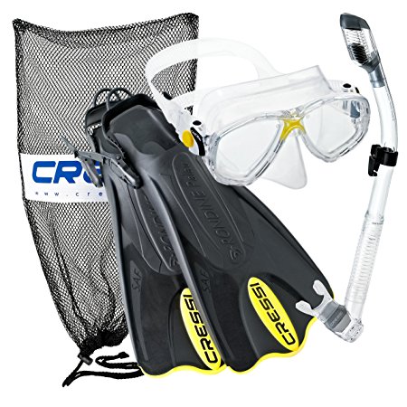 Cressi Mask Fin Snorkel Set, (Made In Italy)