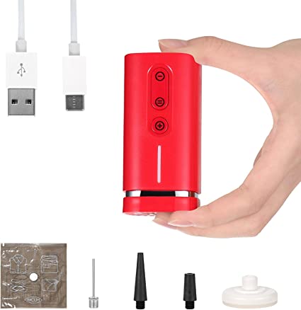 Pacum Travel Vacuum Compressor – Multifunctional Handheld Vacuum and Air Pumping Device – Baggage Compressor for Home and Travel Use – Portable Compressor to use with Power Bank (Red)