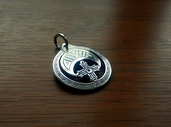 Lunula or lunnitsa woman guard little moon amulet sterling silver FREE SHIPPING