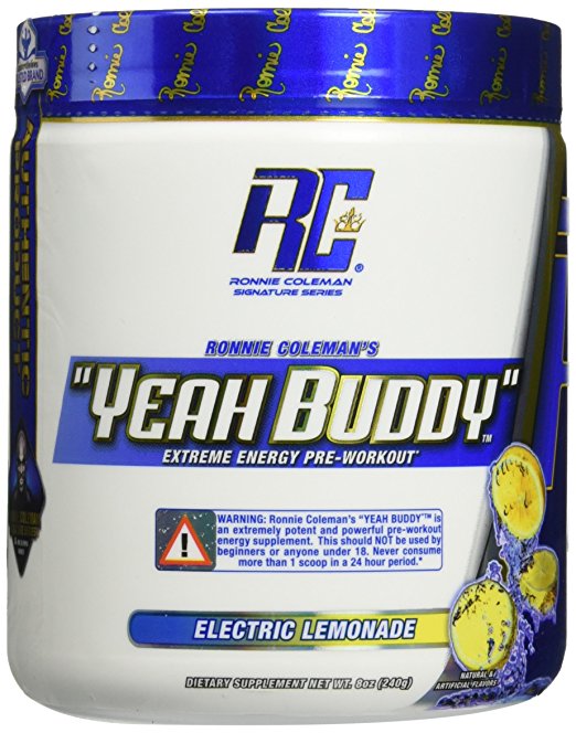 Ronnie Coleman Signature Series Yeah Buddy 30 Serve Pre-Workout Supplement, Electric Lemonade, 240 Gram