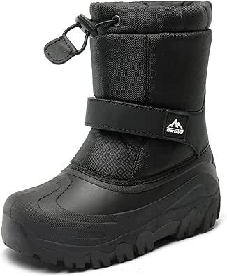 NORTIV 8 Kids Snow Boots Boy's Girl's Waterproof Cold Weather Classic Booties Hiking Outdoor Shoes (Little Kids/Big Kids)