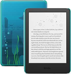 New Amazon Kindle Kids (16 GB) - If it breaks, we will replace it, includes ad-free books and cover, with glare-free display, faster page turns - Ocean Explorer