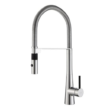 Kraus KPF-2730CH Modern Crespo Single Lever Commercial Style Kitchen Faucet with Flex Hose Chrome