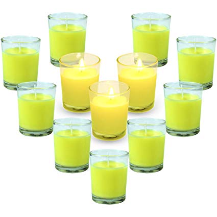 LA BELLEFÉE 12 x Citronella Candles 100% Soy Wax In Glass Jar Fly Insect Repeller Ideal for Home, Kitchen, Outdoors, Bars, Office, Gift and more