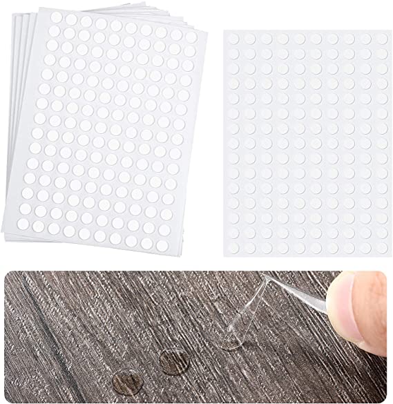 Double-Sided Adhesive Dots Transparent Double-Sided Tape Stickers Round Acrylic No Traces Strong Adhesive Sticker Waterproof Dot Sticker for Craft DIY Art Office Supply (1000 Pieces, 0.24 Inch/ 6 mm)