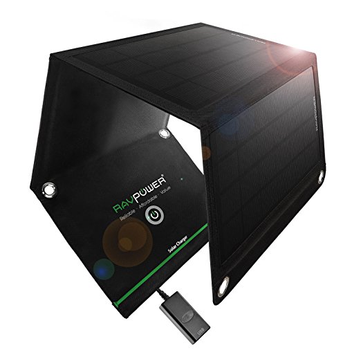 RAVPower 9W iSmart Portable Solar Charger Foldable Solar Panel for iPhone iPad Samsung HTC Nexus Blackberry etc.