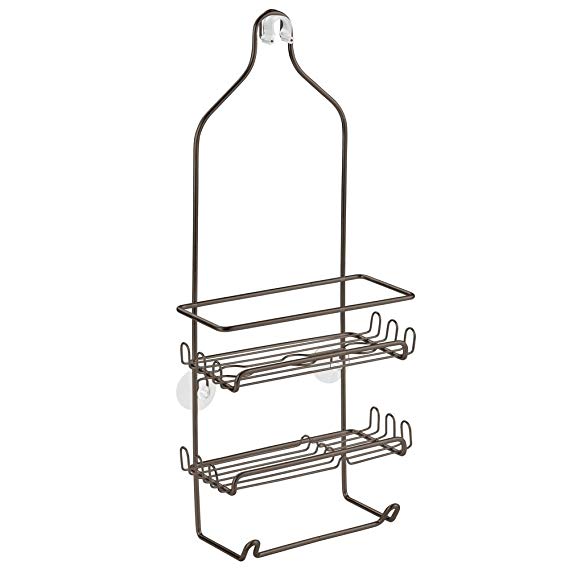 InterDesign Milo Shower Caddy - Bathroom Shelves for Shampoo, Conditioner and Soap, Bronze