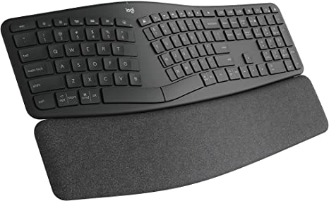 Logitech Ergo K860 Wireless Ergonomic Keyboard for Business - Split Keyboard Layout, Wrist Rest, Natural Typing, Windows/Mac/Chrome/Linux, Logi Bolt USB Receiver, Bluetooth - Graphite