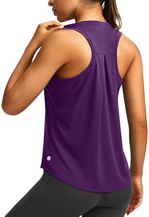 Women's Workout Tops Racerback Athletic Tank Tops Sleeveless Loose Fit Yoga Running Gym Shirts for Women