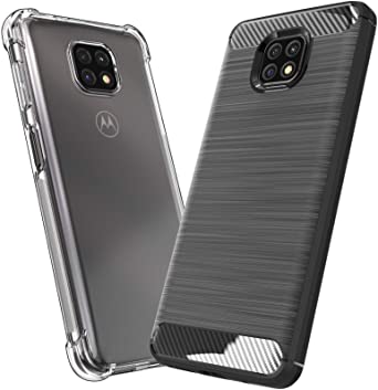 [2 Pack] Profer Compatible with Moto G Power 2021 Case Clear   Black (Not fit G Power 2020) Shockproof Soft TPU Slim Thin Protective Case Anti-Scratch Anti-Yellowing Crystal Clear Phone Case Cover