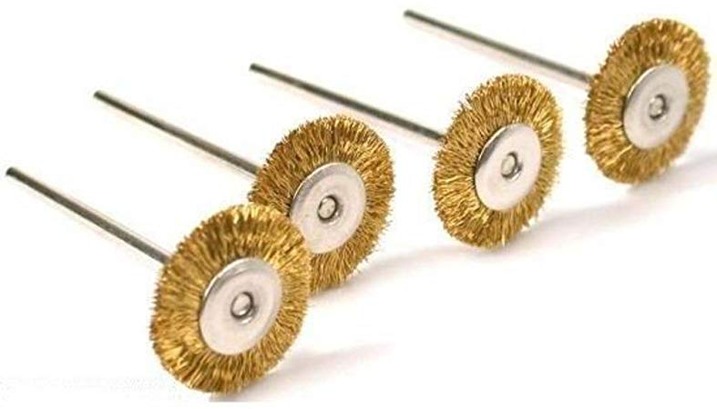 20Pcs 25mm Rotary Tool Brass Wheel Wire Brush Set - Fits Dremel,1/8" Shank,Clean, Polishing, Prep
