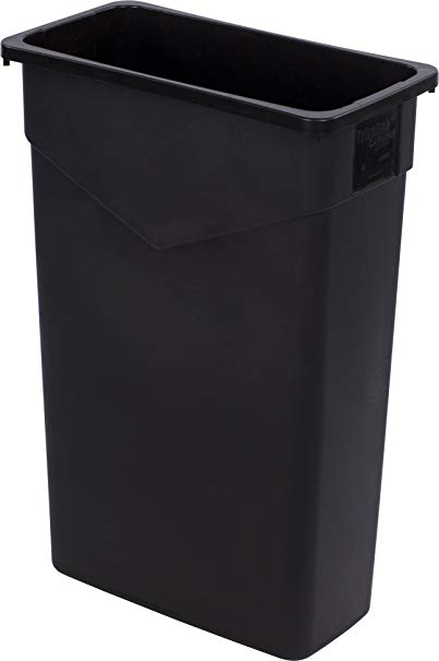 Carlisle 34202303 TrimLine Rectangle Waste Container Trash Can Only, 23 Gallon, Black