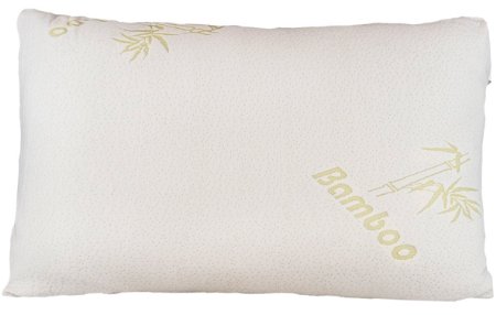 Bamboo Pillow - Firm Shredded Memory Foam - Stay Cool Removable Cover With Zipper - Hotel Quality Hypoallergenic Firm Pillow Relieves Snoring, Insomnia, Asthma, Neck Pain, TMJ, and Migraines (Queen)