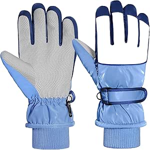 MoKo Kids Winter Snow Gloves, Waterproof Ski Gloves with Elastic Cuffs, Windproof Kids Ski Gloves, Thermal Kids Snow Gloves for Children Aged 6-15, Skiing, Snowboarding, Sledding, Cycling