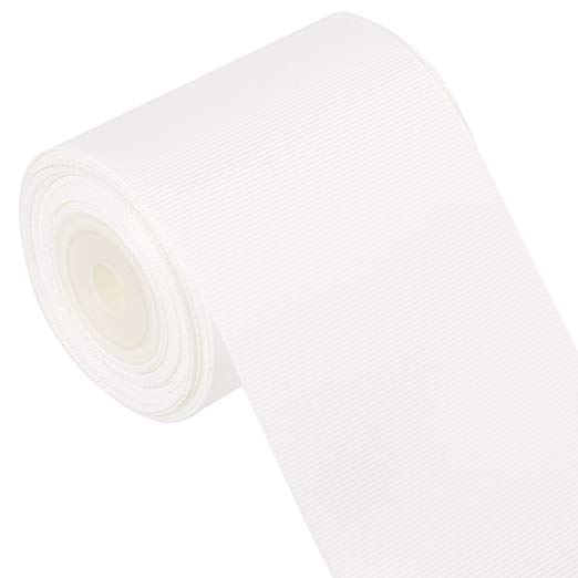 LaRibbons 3 Inch Wide Solid Color Grosgrain Ribbon - 10 Yard/Spool (White)