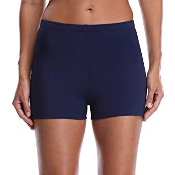 Sociala Women's Solid Swim Shorts Tankini Bottom Trunk Swimsuit Active Shorts