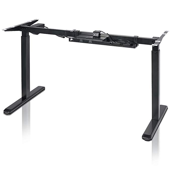 Electric Standing Desk Frame - EleTab Single Motor with Cable Management Rack Height Adjustable Sit Stand Standing Desk Base Workstation