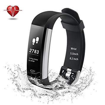 Ulvench Fitness Tracker, Calorie Counter Smart Watch Heart Rate Monitor with Waterproof, Pedometer Fitness Bracelet with Step Counter, GPS, Activity Tracker for Android＆iOS Smartphone