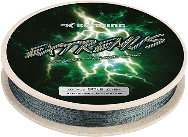 KastKing Extremus Braided Fishing Line, Highly Abrasion Resistant 4-Strand Braided Lines, Thin Diameter, Zero Stretch, Zero Memory, Easy Casting, Great Knot Strength, Color Fast