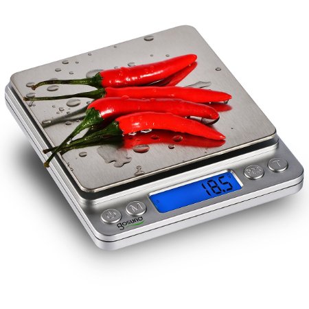 Gosund Stainless Digital Kitchen Scale with Backlit Display of Refined Accuracy 0.001oz 3000g （Silver）