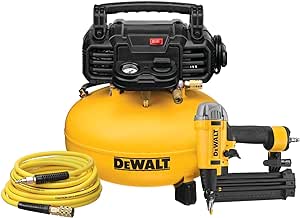 DEWALT DWFP1KIT 18 Gauge Brad Nailer and 6 Gallon Oil-Free Pancake Air Compressor Combo Kit