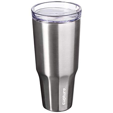 Cupture Travel 32 oz Vacuum Insulated Stainless Steel Tumbler Cup (Silver)