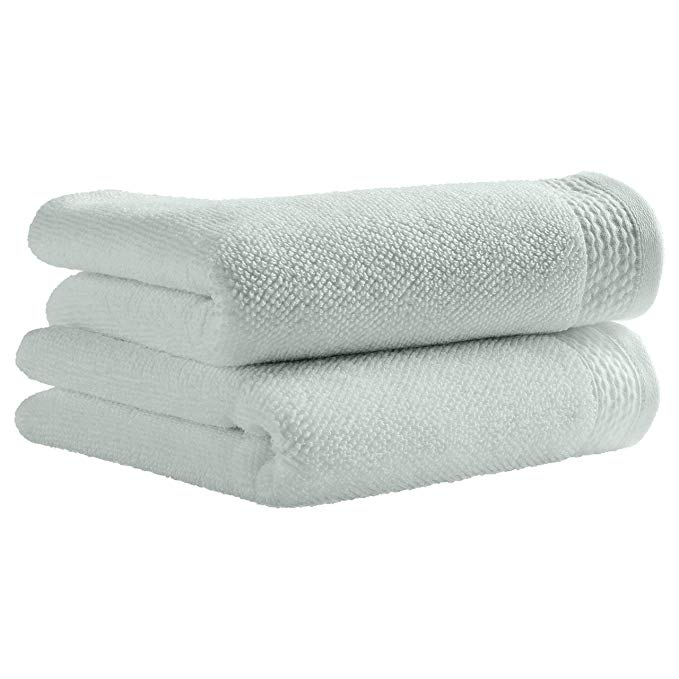 Rivet Popcorn Texture Organic Cotton Hand Towels, Set of 2, Mint