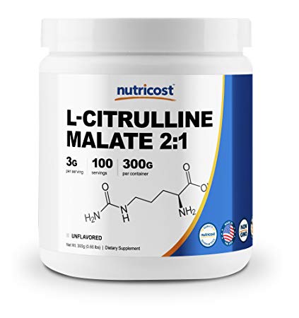 Nutricost L-Citrulline Powder (300 Grams) As L-Citrulline Malate (2:1)