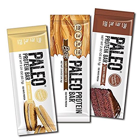 Paleo Protein Bars® Variety Box (New Flavors) (20g Protein) (12 Bars) w/Prebiotics Low Net Carb Gluten Free