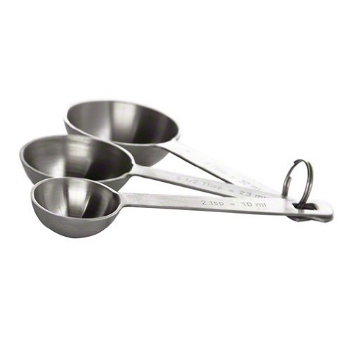 Tablecraft (727) Set of 3 Heavyweight Steel Extra Large Measuring Spoons [Set of 3]