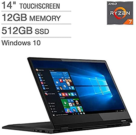 2020_Lenovo Flex 14" FHD IPS Touch Display, AMD Ryzen 7-3700U Processor, 12GB RAM, 512GB SSD, Wireless Bluetooth, Fingerprint Reader, Window 10, 1-Year McAfee