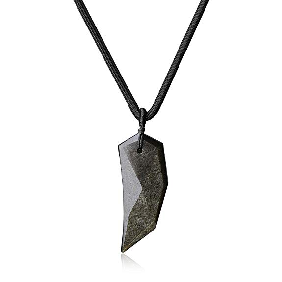 coai Vintage Spike Amulet Stones Pendant Necklace for Men Women