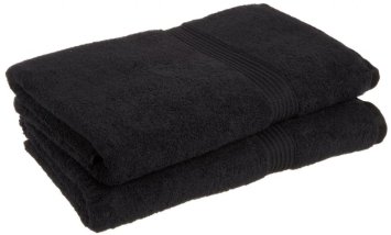 ITALIAN HOME COLLECTION - 2 Piece Bath Towel Set - 100 Genuine Egyptian Cotton BLACK