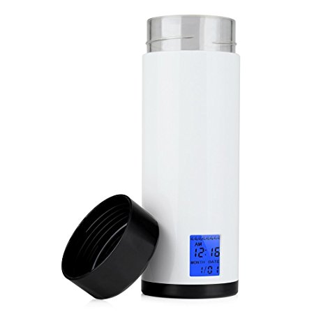 Smart Water Bottle with Reminder to Drink Water，Vshow 8 time Hydration Bottle Wide Mouth Watertight BPA-Free Intelligent Cup with Timer and LED Screen Display