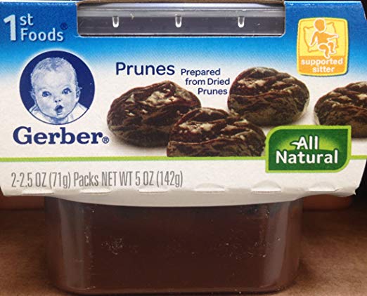 Gerber 1st Foods All Natural PRUNES 5oz. (Pack of 9)