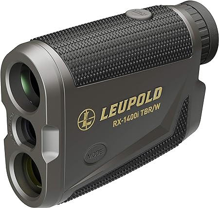 Leupold Optics - RX-1400i TBR/W Laser Rangefinder, 5X, 1400 Yards, CR2, Black/Grey, 3 Reticle Options, Red Display Color