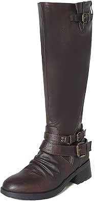 DREAM PAIRS Women's Knee High Riding Boots Wide Calf