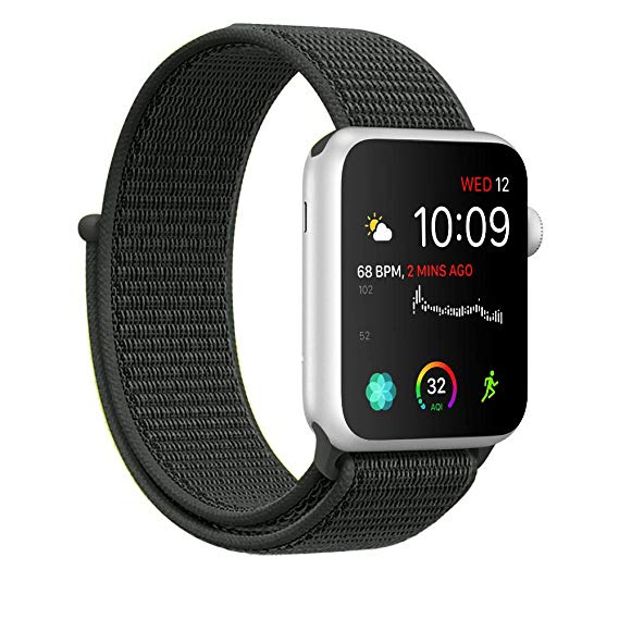 SYRE Compatible with Apple Watch Band Series 4/3/2/1 38mm 40mm 42mm 44mm, Lightweight Breathable Nylon Sport Band Replacement iWatch Series 4, Series 3, Series 2, Series 1