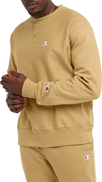 Champion Men's Reverse Weave Pullover Sweatshirt for Men, Best Crew Sweatshirts for Men, C Logo