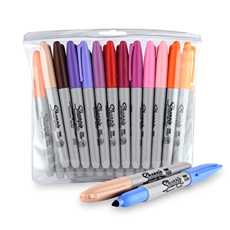 SHARPIE Assorted Permanent Marker with Fine Tip for Precise Writing |Suitable for Multipurpose Usage| Smudge Free | Office Stationery Items | Pack of 24