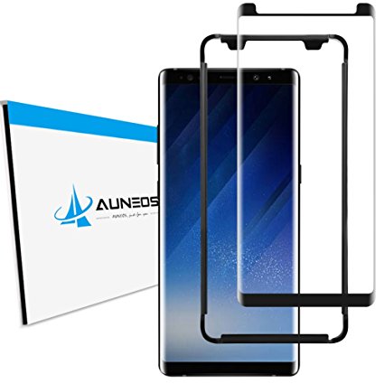 [3D Full Adhesive] Galaxy Note 8 Screen Protector, AUNEOS Note 8 Tempered Glass Screen Protector [Case Friendly] Samsung Galaxy Note 8 Tempered Glass Bundle with Install Alignment Tool (Black)