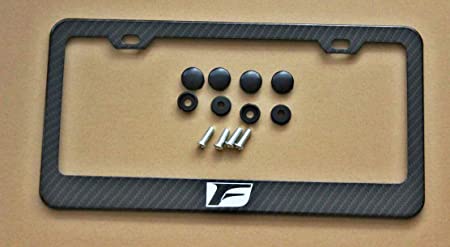 Armertek F Sport Carbon Fiber-Look License Plate Frame Cover Stainless Steel Black for Lexus (1)