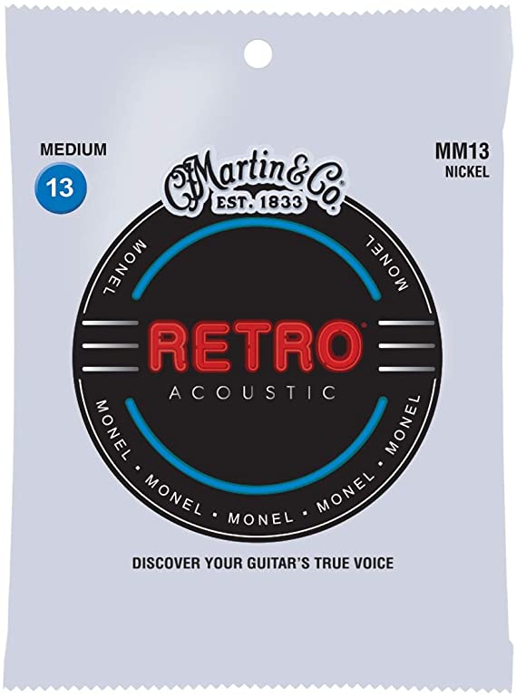 Martin Retro Acoustic Guitar Strings, Medium - .013-.056 (MM13)