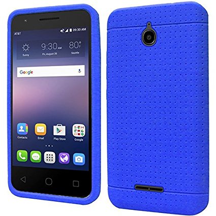 Phone Case For AT&T Gophone Alcatel Ideal 4G LTE Matte Cover Case   Screen Protector (Blue)