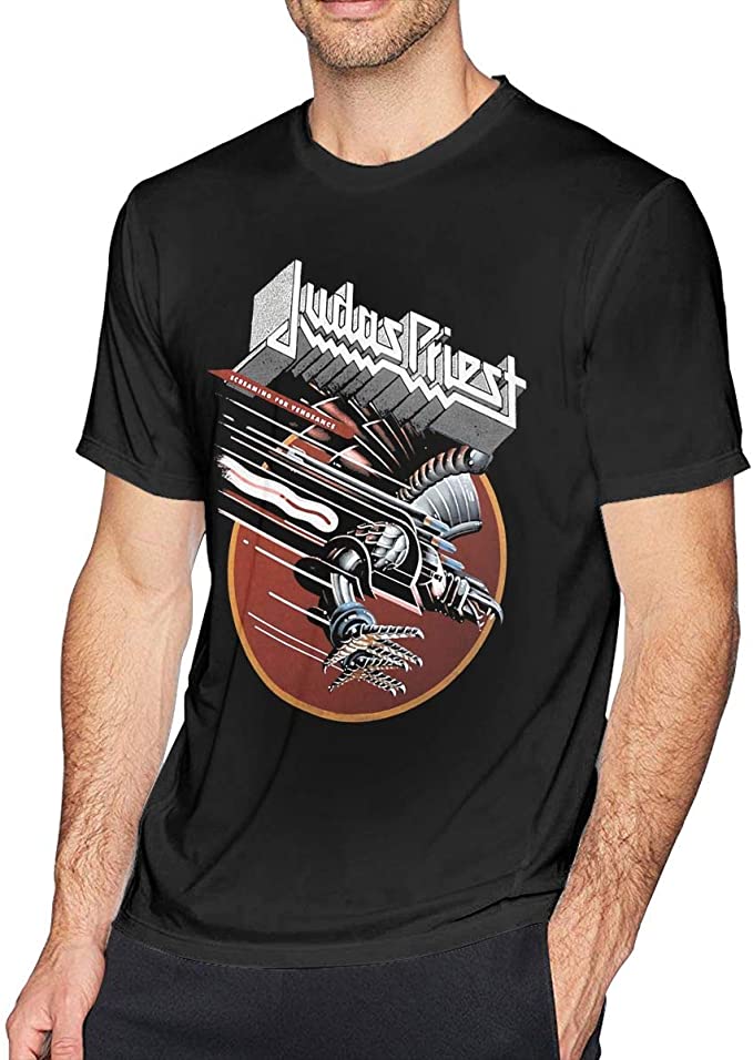 FAEOT Mens Vintage Judas Priest T-Shirt Black