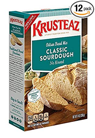 Krusteaz No Knead Classic Sourdough Artisan Bread Mix, 14-Ounce Boxes (Pack of 12)