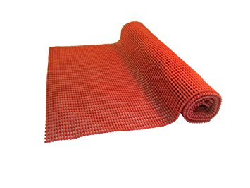 Anti-Slip Mat under rug grip Non Skid - Shelf and Drawer Liner 12" x 36" - trim to fit (Red)