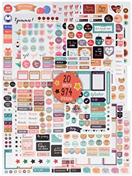 Beautiful Planner Stickers - 974 Stunning Design Accessories Enhance and Simplify Your Daily and Weekly Planner Or Monthly Journal
